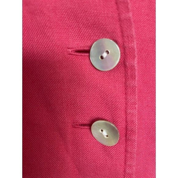 Talbots Irish Linen Blazer Jacket Petite Red Pink Sz 8 - Picture 3 of 6
